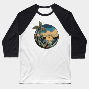 alien summertime relaxing beach Baseball T-Shirt